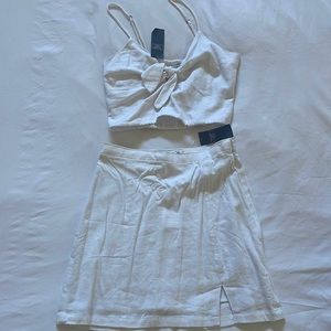 NWT Abercrombie & Fitch White Linen-Blend Set Size Small (See Notes)